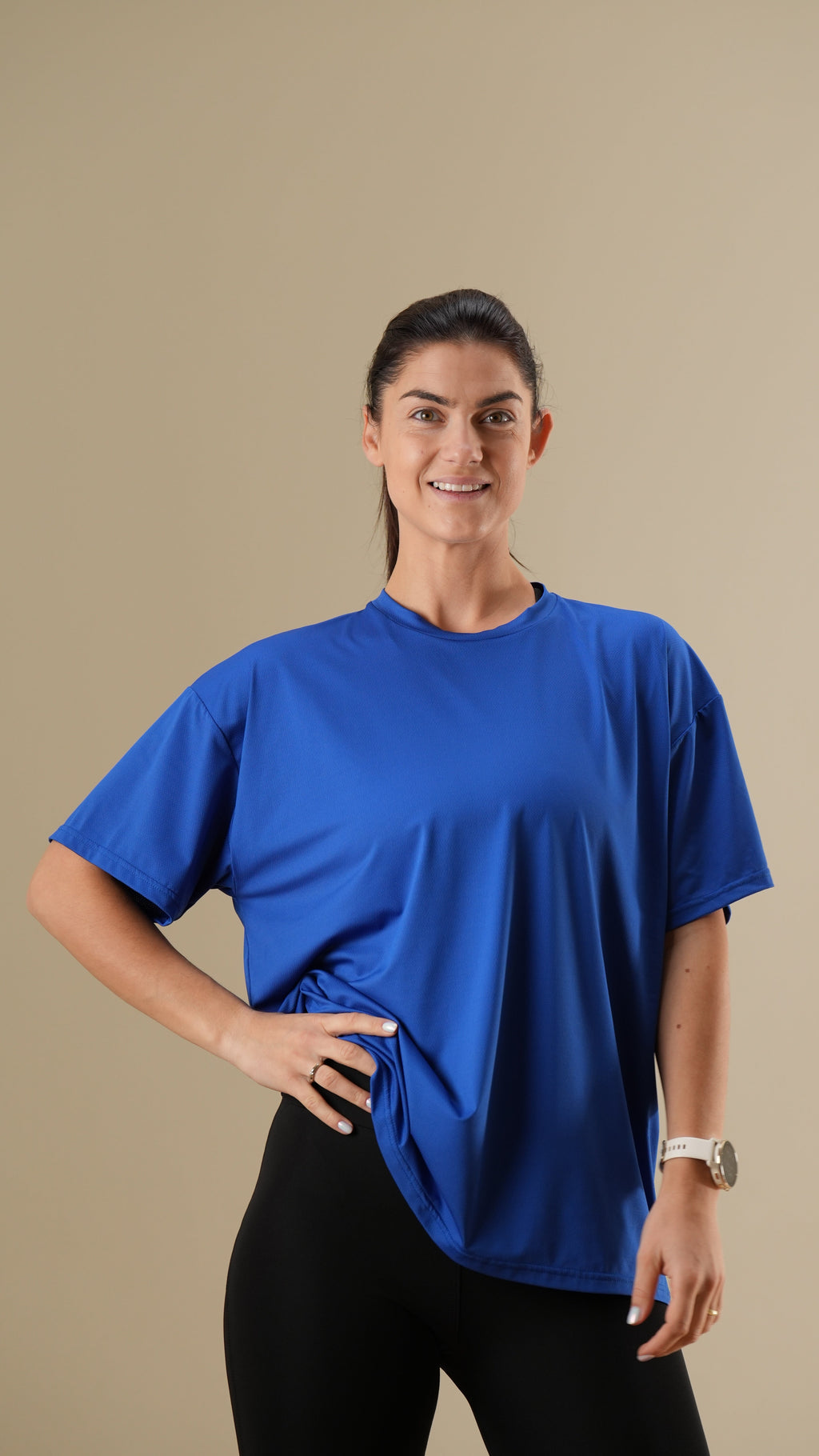 Mėlyni oversize marškinėliai