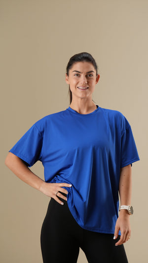 Mėlyni oversize marškinėliai