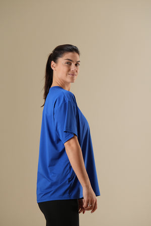 Mėlyni oversize marškinėliai